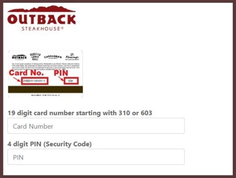 Outback Steakhouse Gift Card Balance Check